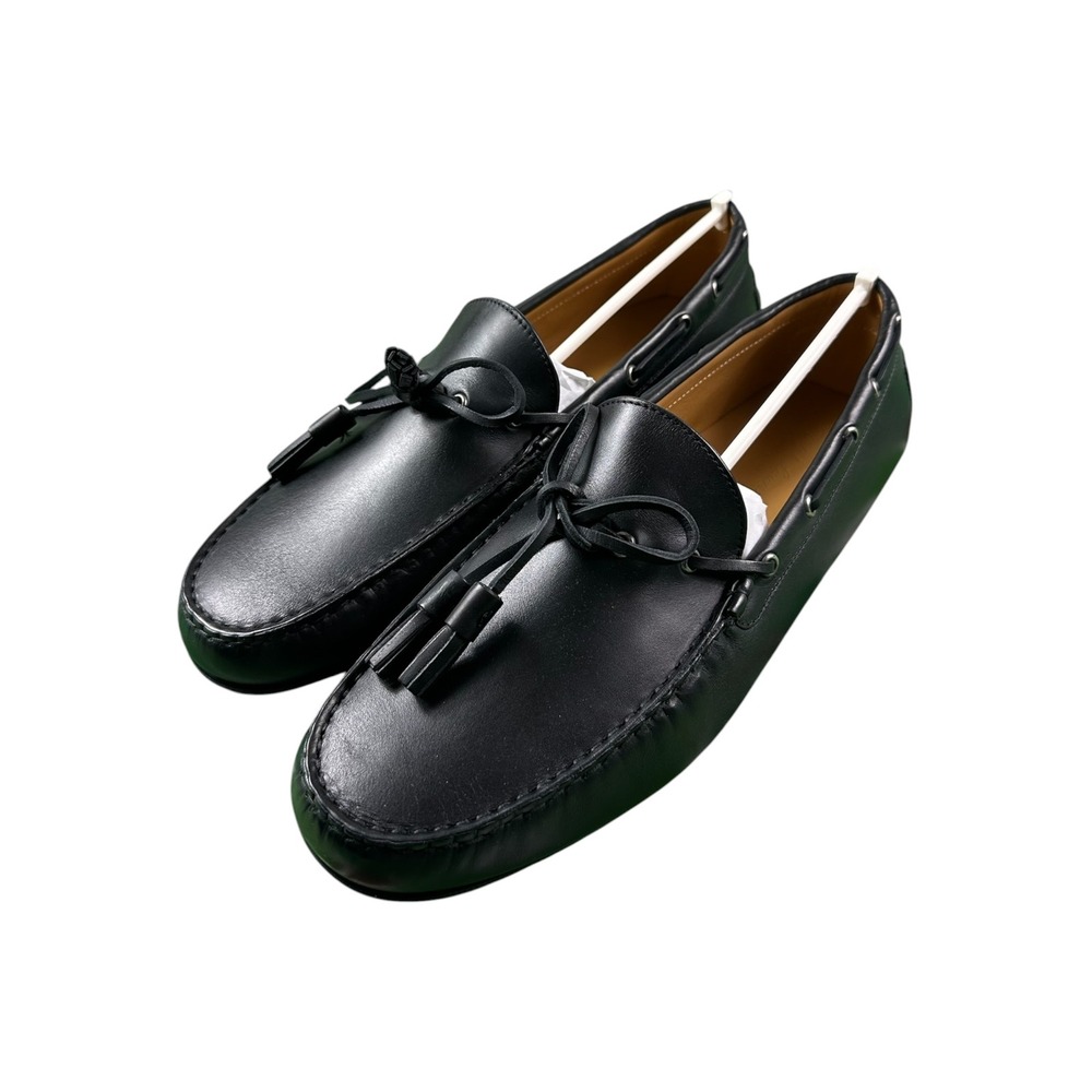 Ralph Lauren Harold Tassel Black Leather Driving Loafers Mens 11 D Made in Italy
